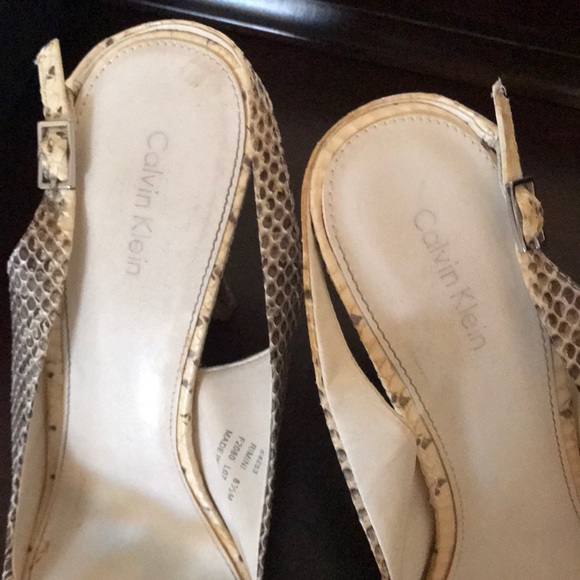 Calvin Klein snakeskin Slingback 4in heel sz8.5 - Picture 5 of 5